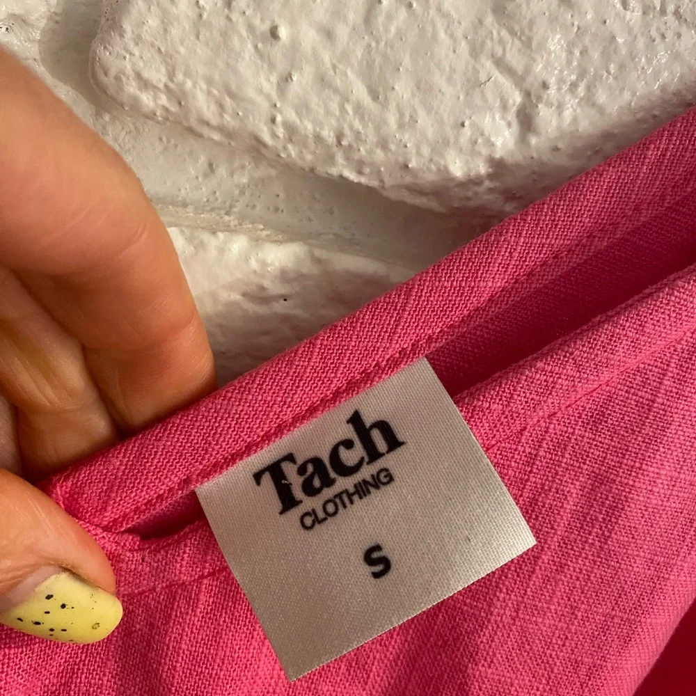 TACH Pink Ruffle Mini Linen Sun Dress - Picture 7 of 11